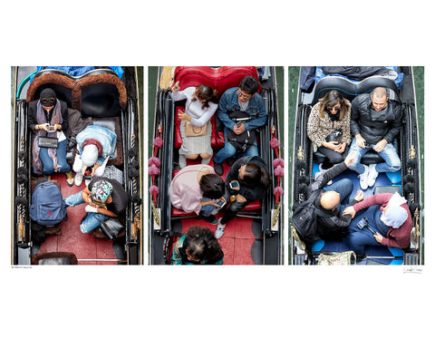 Gondolas, Venice. Triptych.